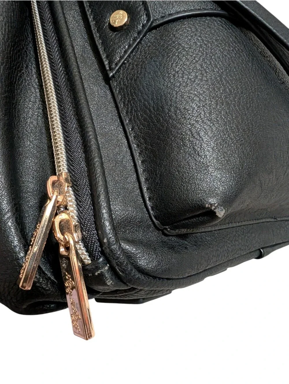 Itzy Ritzy Mini Diaper Bag Backpack Black And Gold Hardware